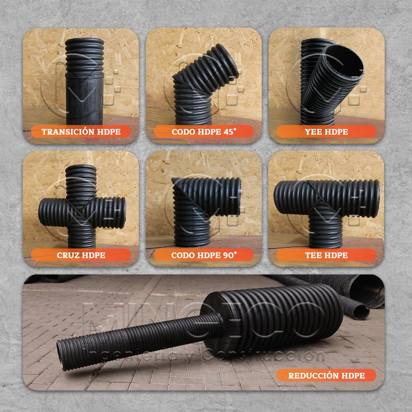 accesorios corrugados hdpe mingeco