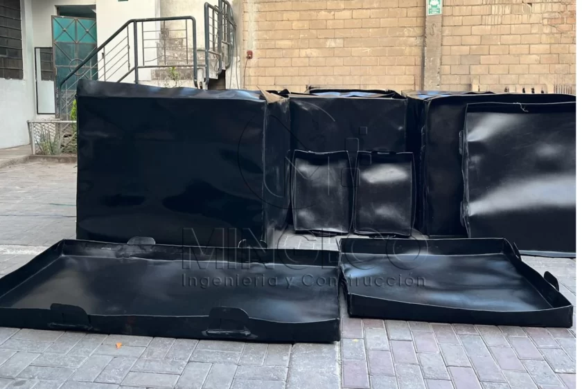 bandejas antiderrame hdpe realizados de geomembrana